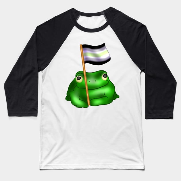 Agender LGBTQ Frog Baseball T-Shirt by YouAreValid